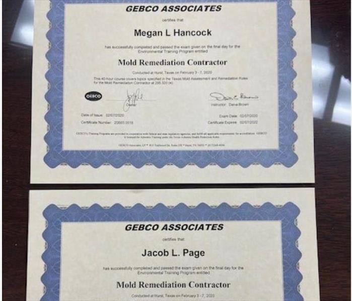 mold remediation contractor certificates of our production manager and project manager